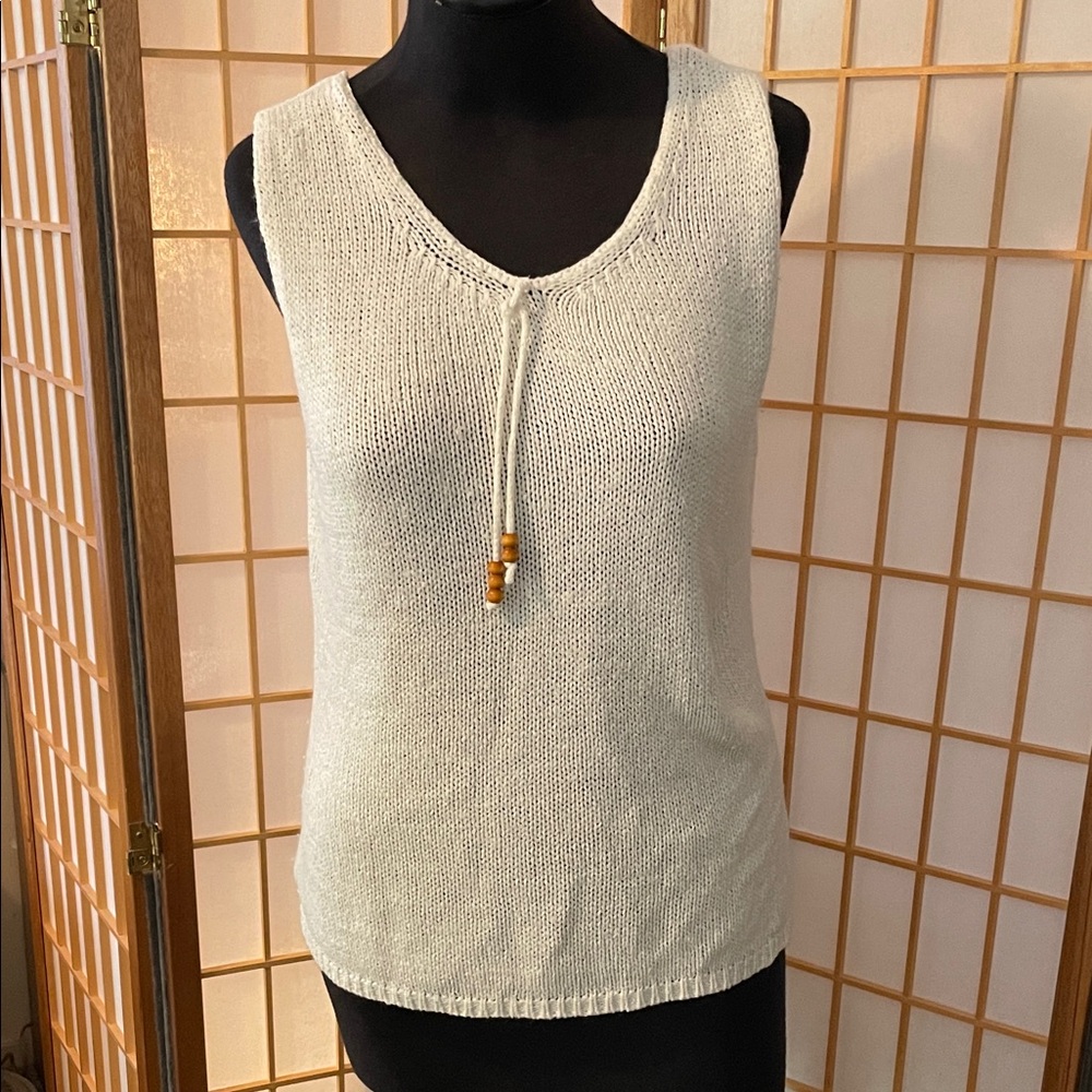 Carolyn Taylor Y2K Cream Knit Tank Top